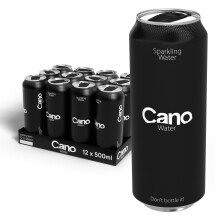 Cano Sparkling Water (12 x 500ml), Resealable Lids, Natural Water Cans