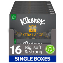 Kleenex Extra Facial Tissues, 16 Standard Tissue Boxes 100% Recyclable