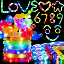 12 Leuchtende LED-Sensorröhren Spielzeug Mehrfarbig 19-70 cm — led r hrchen kinder, leuchtende led r hrchen, set 12 r hrchen, flexibles pop tube