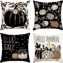 Juego de 4 fundas de cojín decorativas con flores y lunares 45x45 cm — cojines salon modernos, fundas cojin sofa