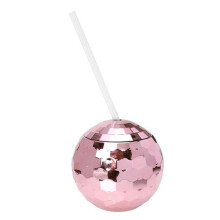 8PCS Disco  Cups with Lid and Straw Tumbler Cocktail Cup Glitter Flash  Cup for Party Nightclub Bar Drinking