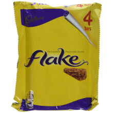 Cadbury Flake Chocolate Bars, Pack 4 Bars, 102g