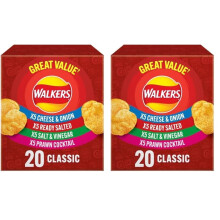 Walkers Classic Variety Crisps Box 20 x 25g (Pack 2)