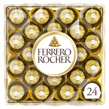 Ferrero Rocher Box of 24 Chocolate Gift, Hazelnut & Milk Chocolates