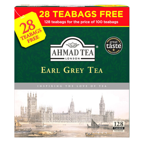 Ahmad Tea Earl Grey Black Tea - 128 Tagged Teabags