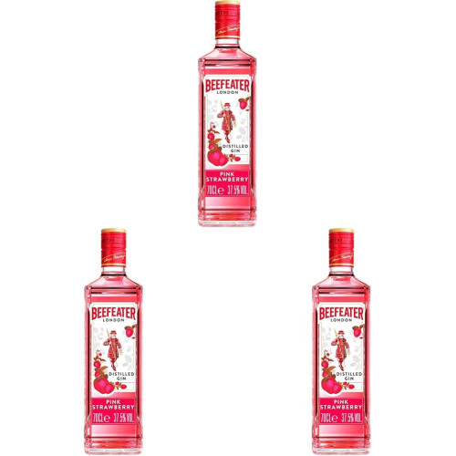 Beefeater Pink Strawberry Flavoured Gin, 70 cl (Pack 3)
