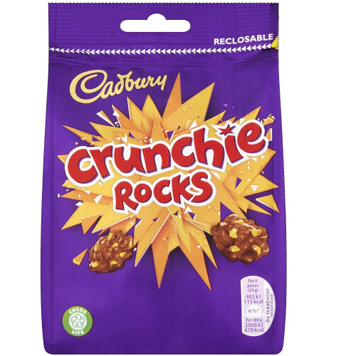 Cadbury Cadbury Crunchie Rocks Sharing Bag 130g (Pack 5)