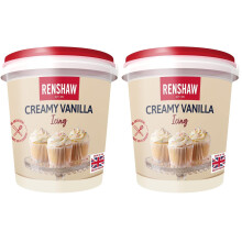 Renshaw Vegan Buttercream Style Soft Icing - Vanilla 400g (Pack 2)