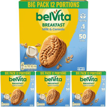 Belvita Breakfast Biscuits Milk & Cereals, a Source of Fibre, 12 x 45g