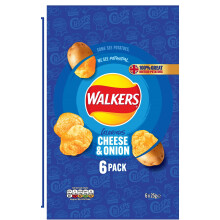 Walkers Cheese & Onion Crisps 6 Pack (18 Packs)