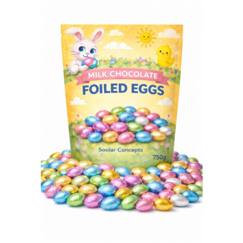 Individually Wrapped Foil Chocolate Mini Eggs - Pack 150 Mixed Colour