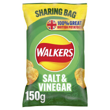 Walkers Salt & Vinegar 150g (Pack 10)