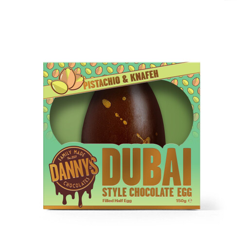 Danny's Dubai Chocolate Mini Easter Egg Pistachio Kanafeh, 1 x Filled