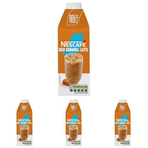 Nescafe NESCAFÉ Iced Coffee Caramel Flavour Latte 750ml (Pack 4)