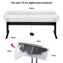 LIGICKY Keyboard Dust Cover for 76-Key Keyboards and Digital Pianos, Waterproof Transparent Piano Covers