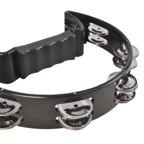 Bryce Half Moon Tambourine Black with double jingles 1