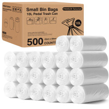 PANSUN Selected 500 Pack Bin Bags, 10l Unscented Pedal Bin Liners