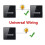 2X Wall Light  2 Gang Tempered Glass Panel  LED Night Light Black Pass Through 6