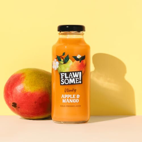 Flawsome! Apple & Mango cold - pressed Juice Glass 250ml - 12 Pack 2
