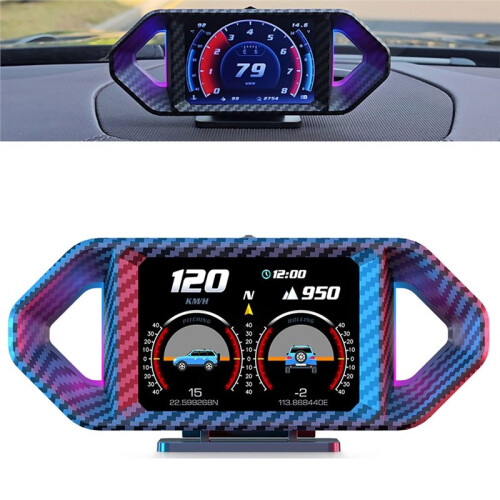 P26 OBD GPS Car HUD Speedometer with Slope Meter Altitude Display and Multi-Language Dashboard 1
