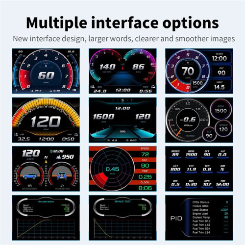 P26 OBD GPS Car HUD Speedometer with Slope Meter Altitude Display and Multi-Language Dashboard 2