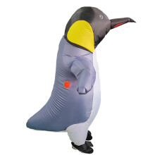 (Pingouin gris, 150-190 cm) Déguisement gonflable de pingouin, pour adulte