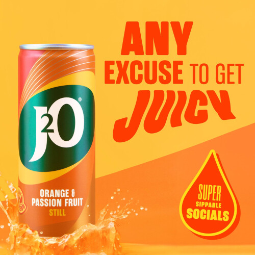 J2o Orange & Passion Fruit 4 x 250ml Cans 1