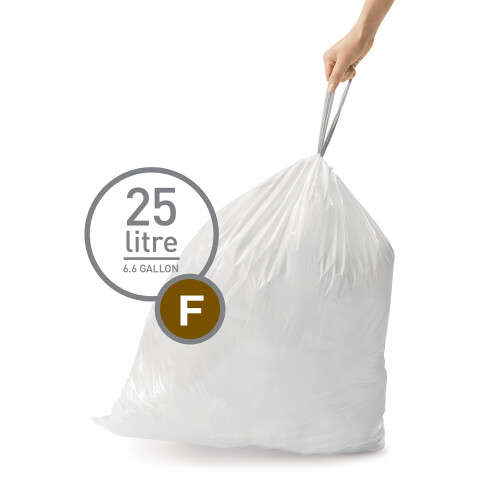simplehuman CW0256 code F Custom Fit Bin Liner, White Plastic 1