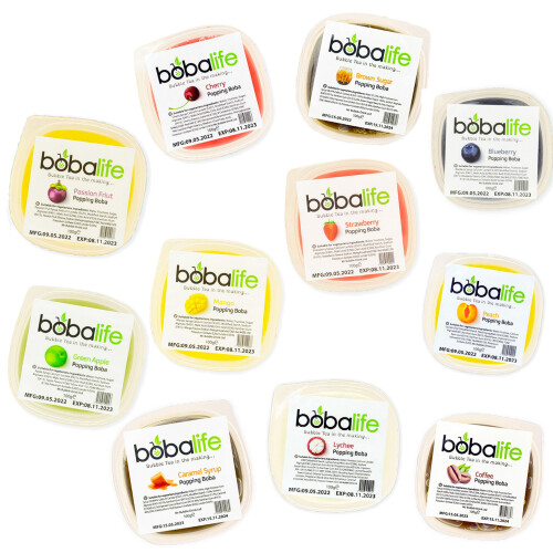 Bobalife Mango Flavoured Popping Boba 2 Servings, Fruit Juice Filled 1