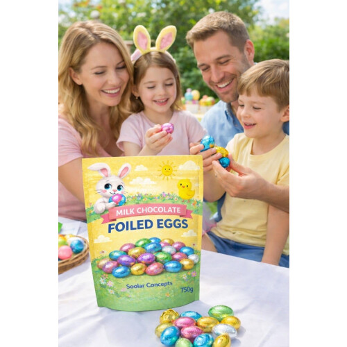 Individually Wrapped Foil Chocolate Mini Eggs - Pack 150 Mixed Colour 1