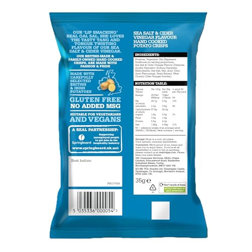 REAL Handcooked Crisps Sea Salt & Cider Vinegar 1