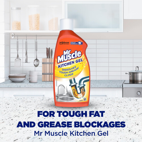 Mr Muscle Mr Muscle Kitchen Drain Unblocker & Cleaner Gel Dissolves Clogs, Works 2