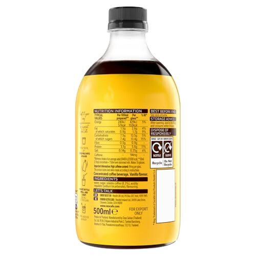 Nescafe Nescafé Iced Coffee Espresso Concentrated Vanilla Flavour 500ml 1