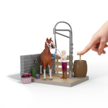 Sofia's Washing Area Set, Schleich 42792 Horse Club, 26 pieces, Mobile figurine & accessories, Equestrian toy, for ages 5 and up