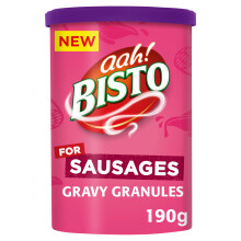 Bisto For Sausages Gravy Granules, 190g Drum (Pack 1)