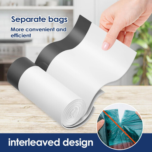 Teivio 20 Liter Bin Liners w/ Tie Tap, 54 Counts Drawstring Pedal Bin 2