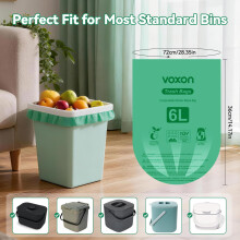VOXON 100% Biodegradable Food Waste Bags, 6l x 150 Counts Compostable