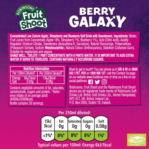 Fruit Shoot Squash Berry Galaxy - Double Strength 1