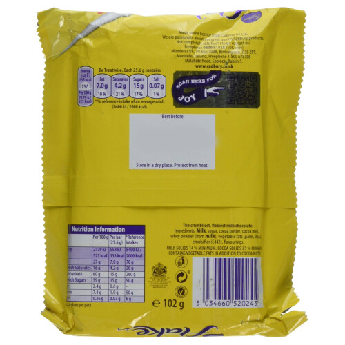 Cadbury Cadbury Flake Chocolate Bars, Pack 4 Bars, 102g 1