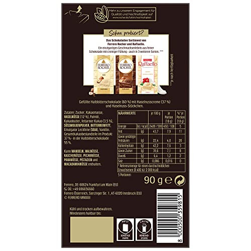 Ferrero Rocher Dark Chocolate & Hazelnut Bar, Chocolate Bars, 55 1