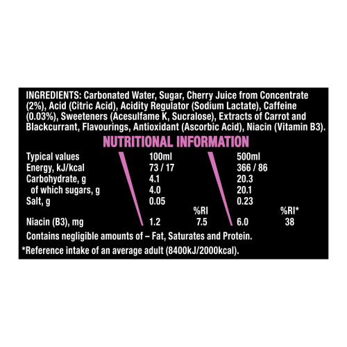 Lucozade Lucozade Alert Energy Drink Cherry Blast 500ml (Pack 12) 1