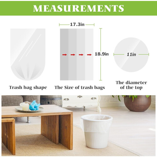Teivio 10 Liter Bin Bags 100 Counts Pedal Bin Liners Thick Plastic 1