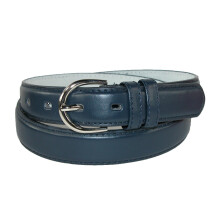 CTM Women's Leather Dress Belt 28.5 mm Silver Buckle