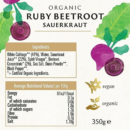 Biona Demeter Organic Sauerkraut Ruby Red 350g 2