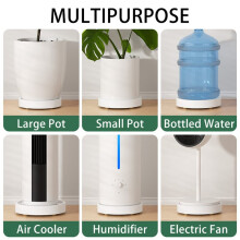 Sandales Rondes à Roulettes pour Pots de Fleurs : Plastique Épais, Roulettes Pivotantes, Blanc