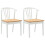 VidaXL vidaXL Dining Chair 2 pcs White and natural Solid Rubberwood 4