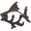 Fish with Two Hooks Ocean Series Cast Iron Wall Hook Wall Mount towel Hanger Hook for Hat, Key, Coats 2
