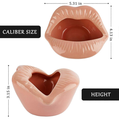 Creative Ceramic Cigarette Ashtrays with Lips Style Fashion Home Decorations (Pink) 1
