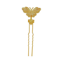 Gold Butterfly Hair Stick with Crystal Fringe, Vintage Chinese Hair Pin for Hanfu Accessories