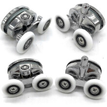 4-Pack Twin Wheel Shower Door Rollers Oval Butterfly Design
